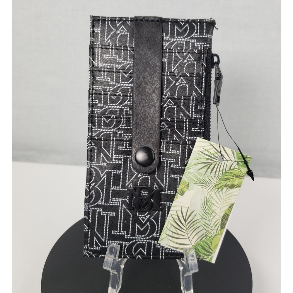 Badgley Mischka Black Credit Card Holder With Tab Vegan Leather  Unisex